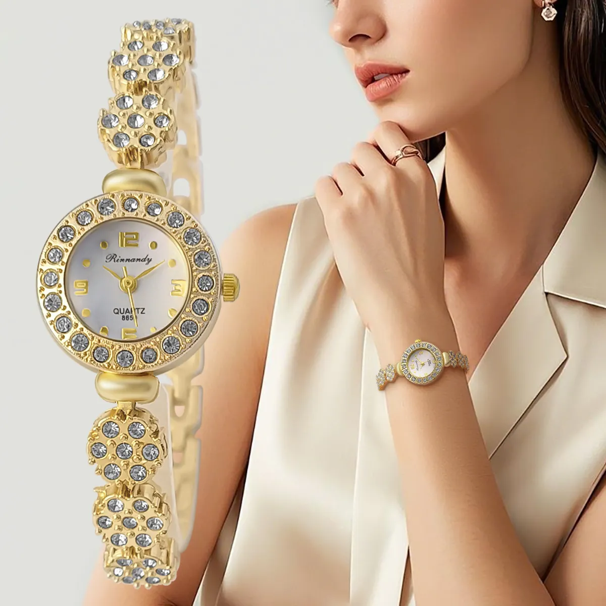 WJ-11513 Wholesale Stylish Jewelry Diamond Temperament Women Business Alloy Quartz Watch for Girls Accept Custom Logo