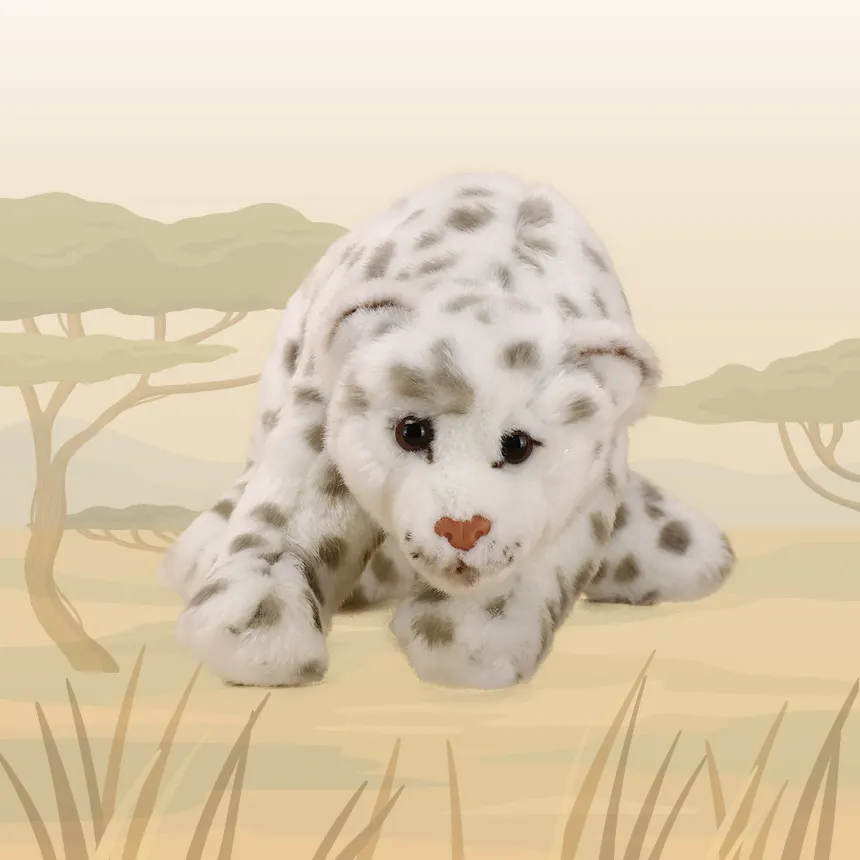 ของเล่นตุ๊กตาเสือดาวสีขาว