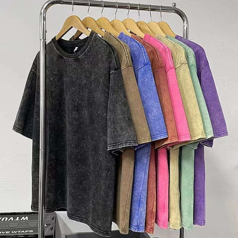 Kenko230g Washed BLANK CUSTOM Cotton StreetWear TShirt ไหล่วางขนาดใหญ่ที่กำหนดเองการพิมพ์คุณภาพสูงเสื้อยืดน้ำหนักมาก