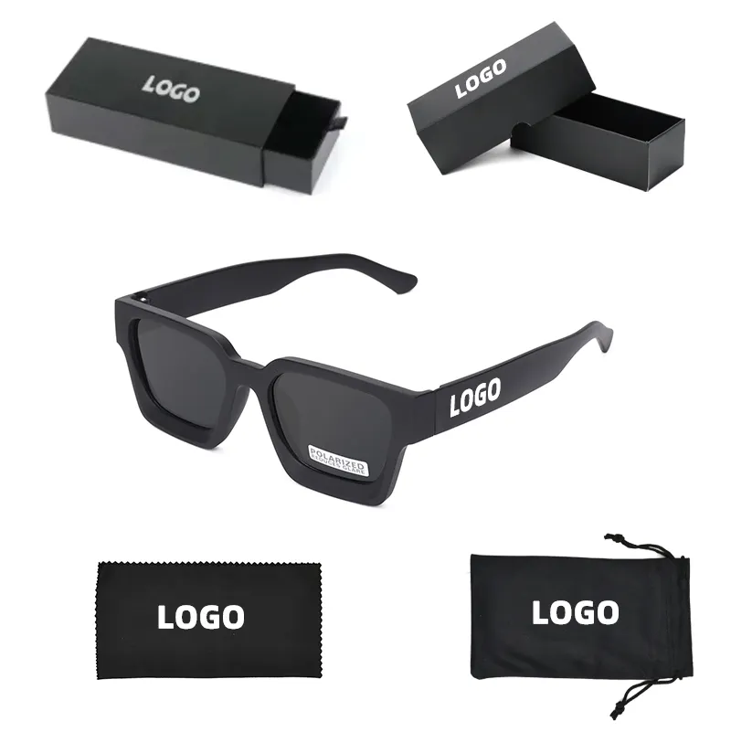 Hot Sale Full Frame Thick Frame Unisex Vintage Sunglasses Retro Sun Glasses Polarized Custom Logo Classic Fashion for Men Women