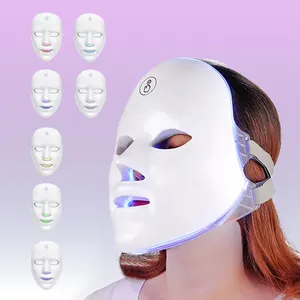 Rechargeable Portable Wireless Infrared Facial Skin Rejuvenation 7 Colorful Home Photon Led Light Therapy Face Beauty Mask
