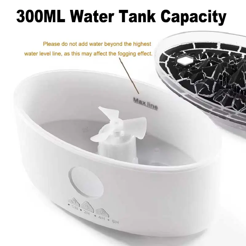 2025 New Model Volcano Aromatherapy Diffuser Flame Humidifier Desktop Home Night Light Ornament Plug-In Remote Control Timing