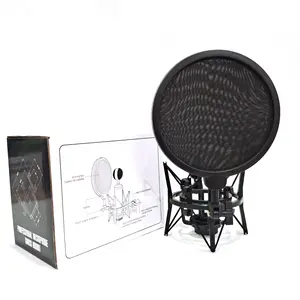 Teyun Computer Accessory Set for Live Streaming & Karaoke Condenser Microphones with Shock Mount Stand and Pop Filter