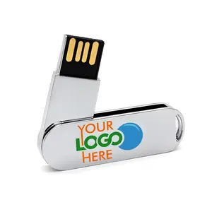 Import Computer Accessories Swivel Metal Keychain USB Flash Drive PenDrive with Color Logo 1G 2G 4G 8G 16G 32G 64G 128G