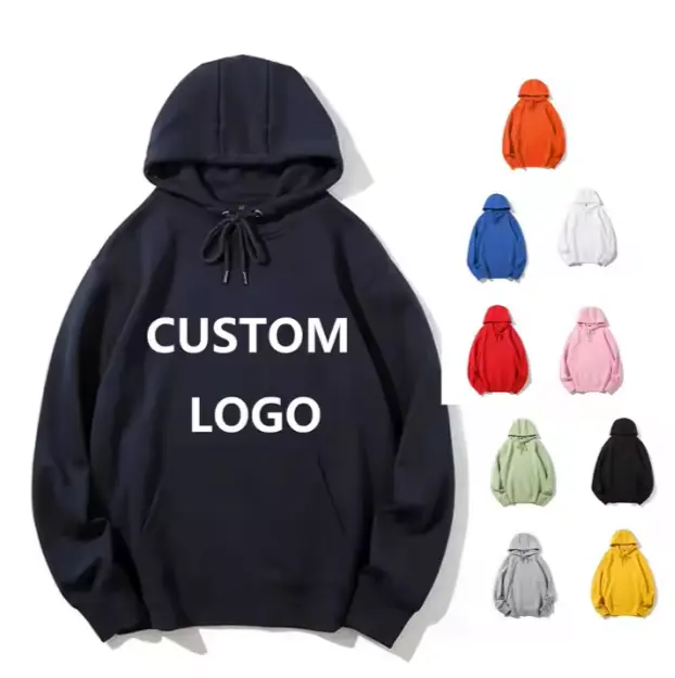 High Quality 100% Polyester Thick Blank 240GSM Oversized Fleece Custom Print Wholesale Factory Custom Logo Men's Hoodie