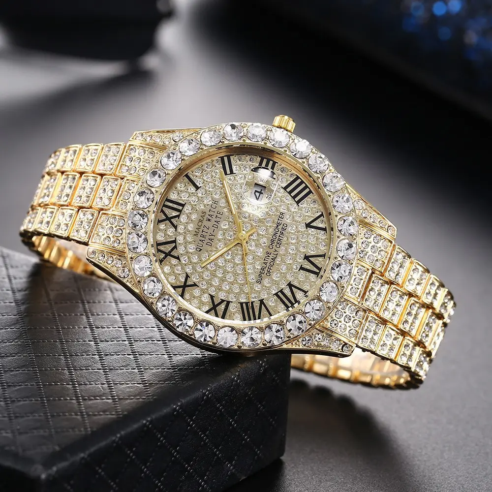 2025 Jewelry Moissanite Watch Luxury Diamond Iced Cut Moissanite Watch for Men