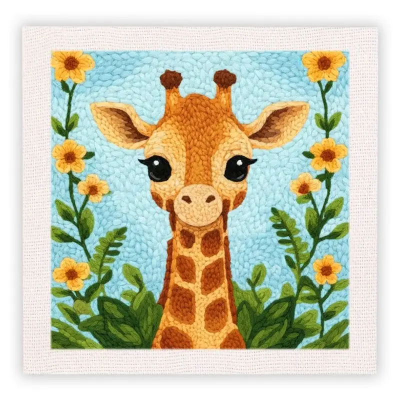 Best Seller Square Punch Needle Kit for Beginners Handcraft Kit for Adult Women Creative Home Decor Gift with Tools