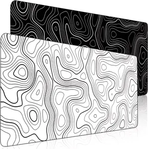 Topographic Contour Gaming Large Glass Mouse Pad for Desk Keyboard and Desk Mat Computer Protector Mat Office Desk Accessories
