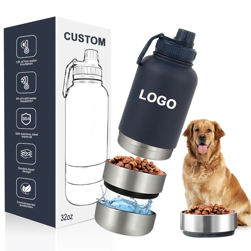 Custom 1L 32oz Doule Wall Vacuum Insulated 304 Stainless Steel Bpa Free Magsafe Sports Water Bottle with Magnetic Phone Holder