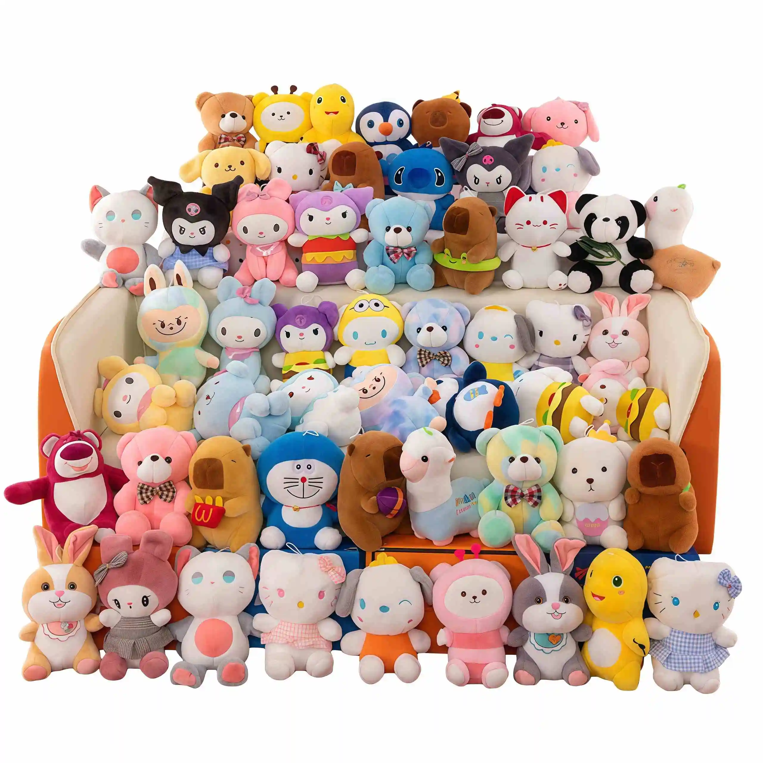 ขายส่ง Super Soft Plush สัตว์ของเล่น 8 นิ้วตุ๊กตาสัตว์ตุ๊กตาเครื่อง Claw จี้ของเล่นตุ๊กตา