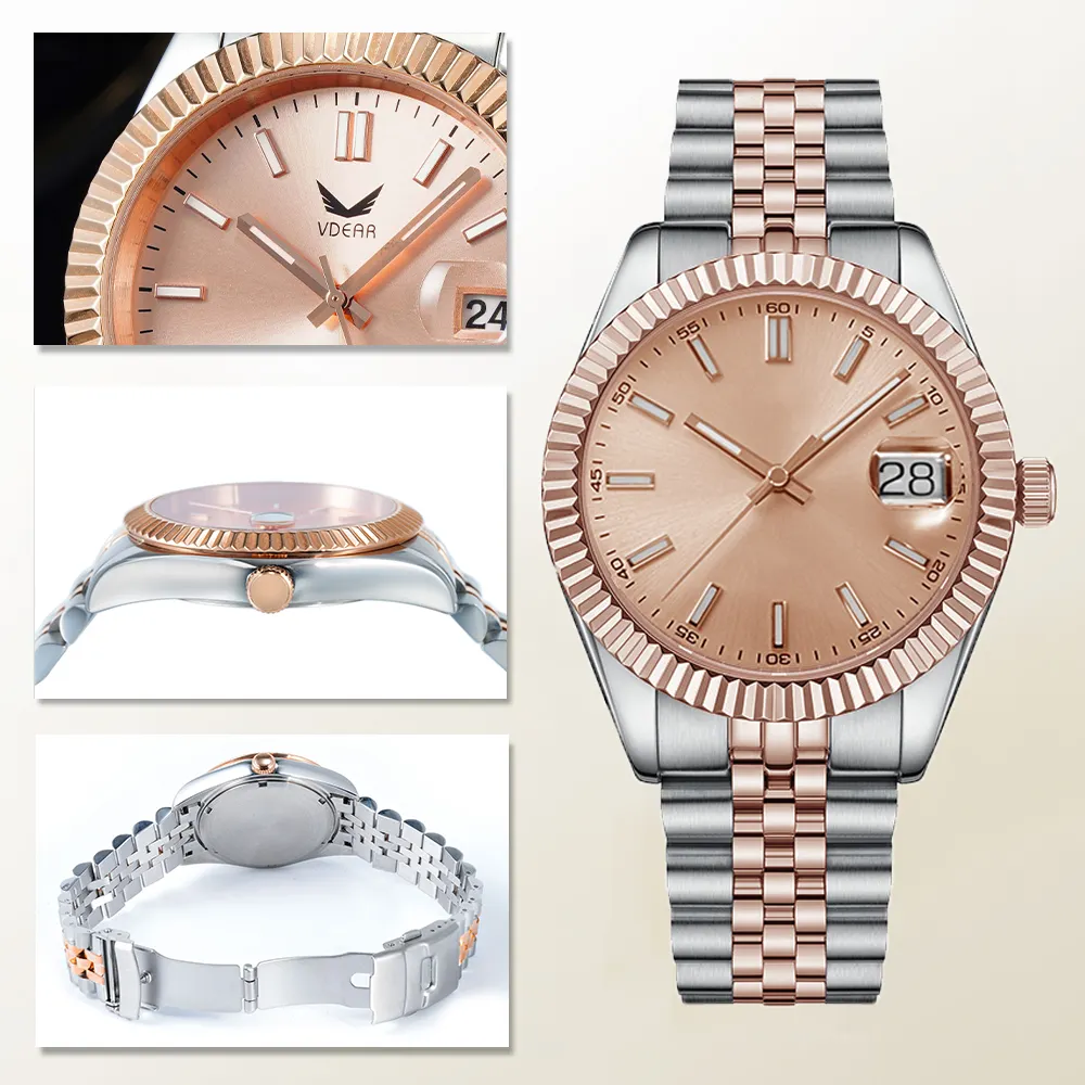 Automatic Mechanical นาฬิกาผู้ชาย Luxury Mechanical นาฬิกาผู้ชายนาฬิกาตาข่ายสร้อยข้อมือ Minimalist Design Modern Montre