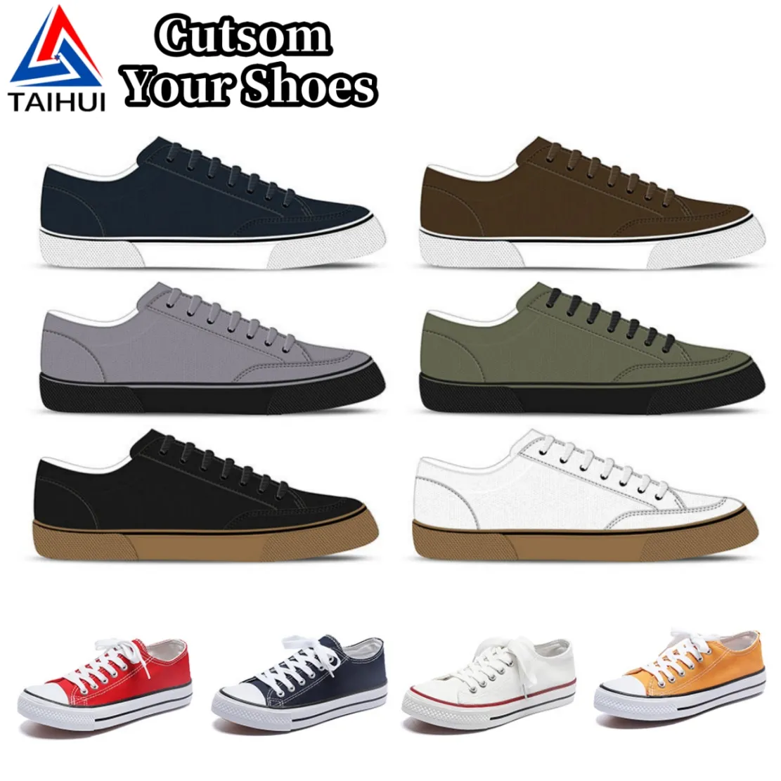 OEM ODM New Trendy Vulcanized Sole Casual Sneakers Design Custom Pattern LOGO Retro Shoes Men Canvas Shoes Manufacturers Custom