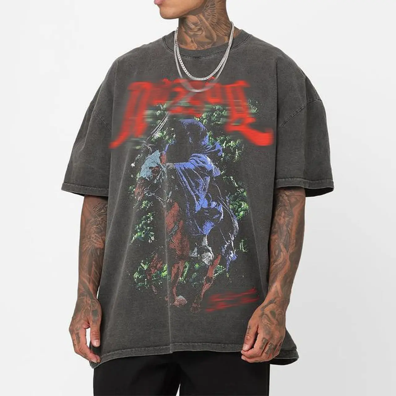 Free Sample Men's 100% Cotton Custom logo Design Blank Washed T Shirts High Quality Oversized Drop Shoulder T-shirt for Men