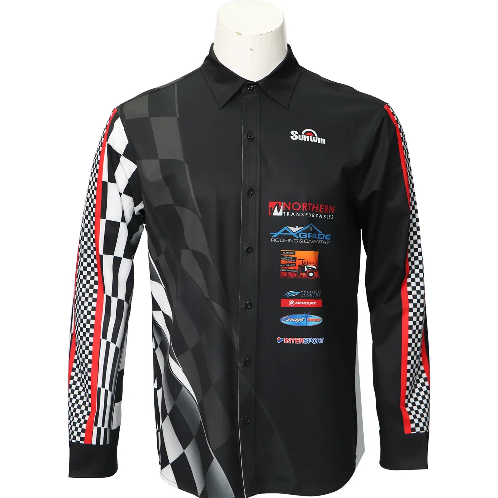 Customized Customer-made Shirts with Concealed Buttons, Digitally Printed, with Thick and Warm Fabric