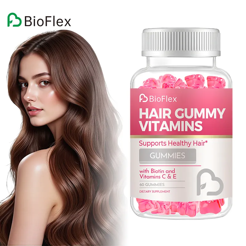 OEM Private Label Vegan Support Biotin Gummies Healthy Hair Skin & Nails Supplement Organic Vitamins for Hair Growth for Adults