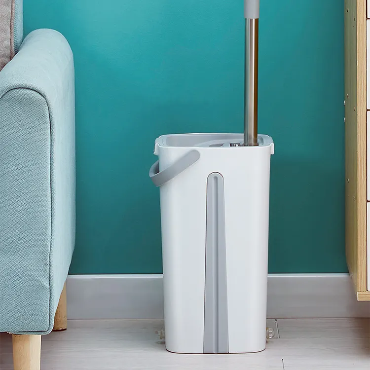 ด้ามจับเสาเหล็กวิเศษบีบมือฟรีซักผ้าขี้เกียจถังทำความสะอาดเครื่องมือซับสำหรับทำความสะอาดพื้นและผนังในครัวเรือน