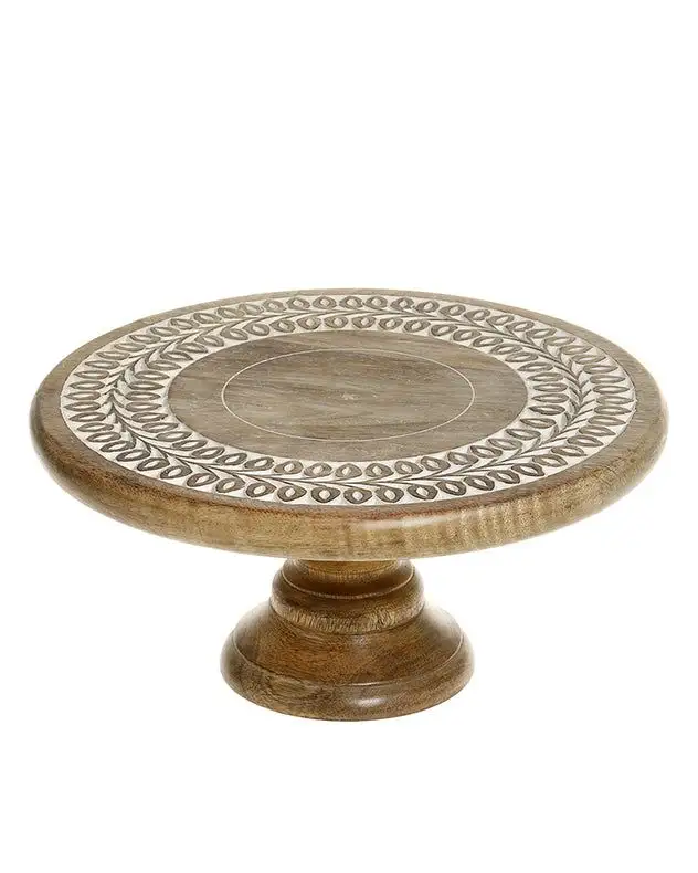 Handmade Natural Wood Cake Stand and Tools Set for Weddings Parties and Home Decor Eco-Friendly Wooden Dessert Display