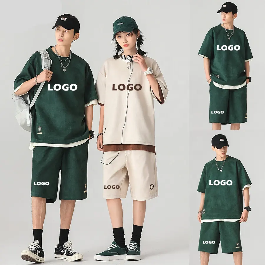 Summer Fashion Sportswear Streetwear Shirts and Pants Casual Men's Clothes for Man Short Set Men