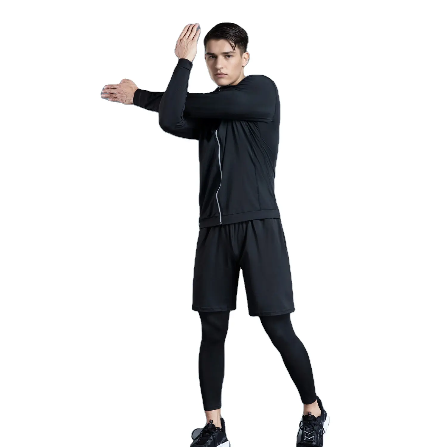 Outdoor Fitness Entertainment Multifunctional Sports Yoga Suit Set Men's Fashionable Casual Tight Fitting Quick-drying Elastic