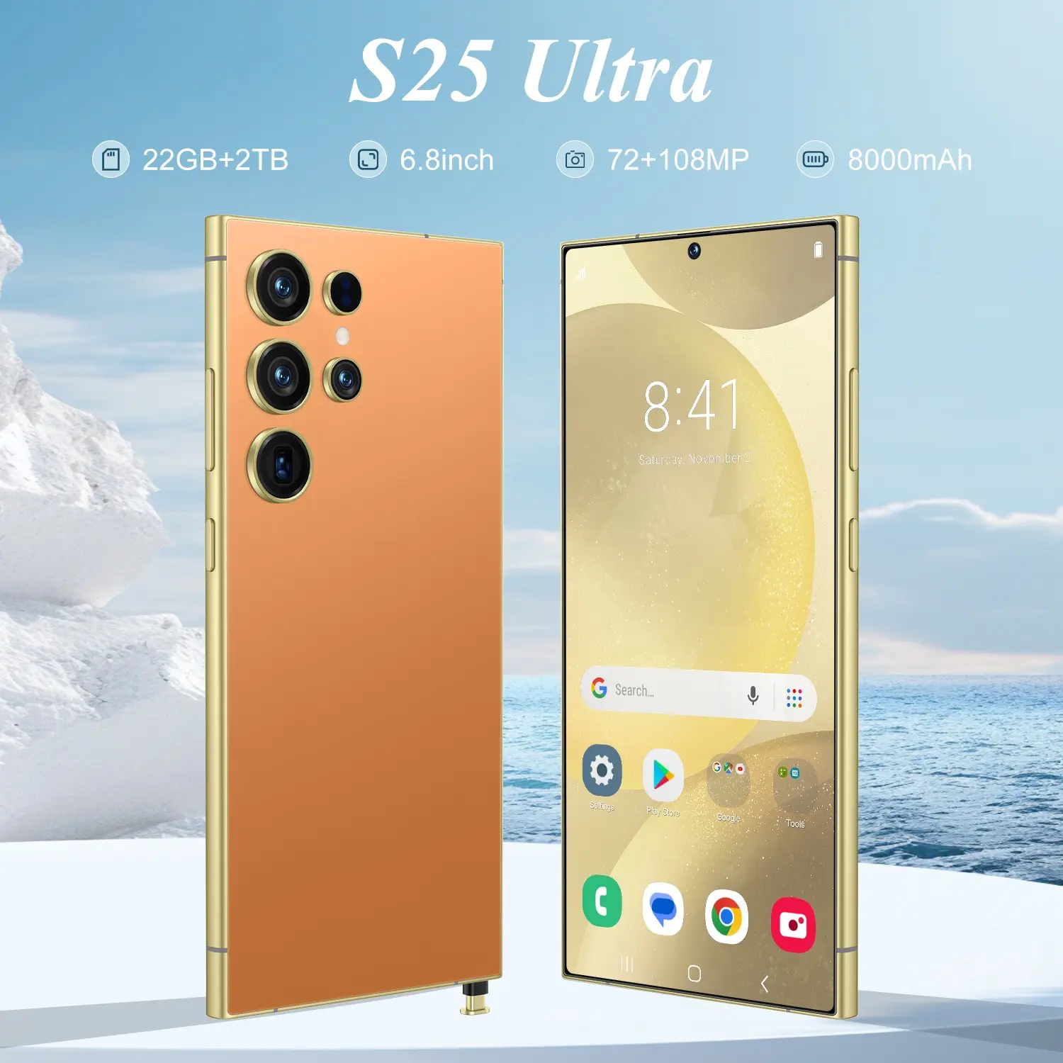 22GB + 2TB 2025 ใหม่โรงงานราคาS25 Ultra Android 15 5G LTEสมาร์ทโฟนหน้าจอขนาดใหญ่ 144Hz 108MPโทรศัพท์มือถือ