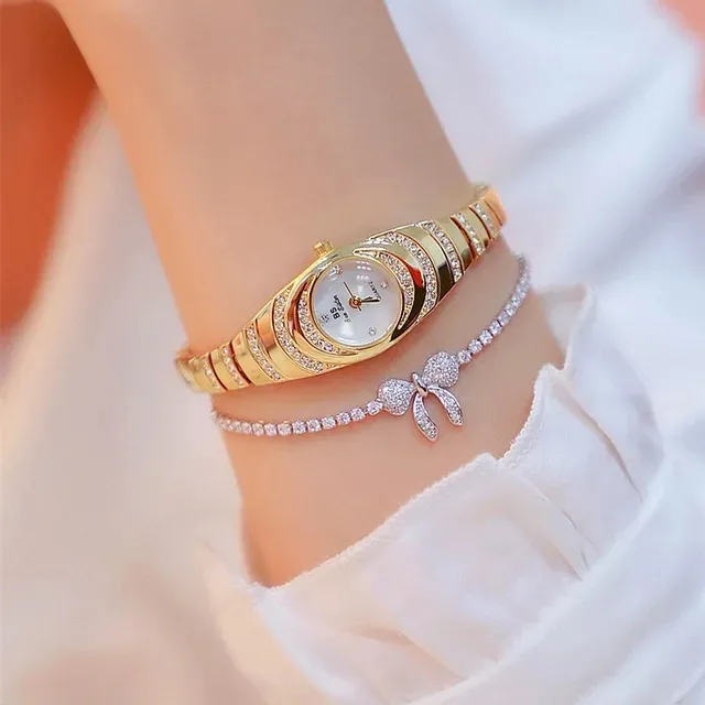BS FA1540 Beautiful Thin Steel Watch Band Fashion Ladies Watch Small Cute Simple Decorative Jewellery Woman Watch with Diamond