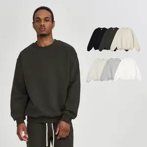Wholesale High Quality Heavy Weight 350G Unisex Casual Fleece Crew Neck Long Sleeve Sweatshirt Men Cotton Oversize Sweatshirts