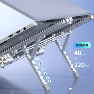 Height Adjustable Aluminum Alloy Folding Desktop Laptop Stand Portable Foldable Computer Holder Electronic Accessory