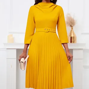 Women's Casual Fashion Dress Elegant Solid Color XL Size Knee-Length with Embroidery and Hollow Out Decor Summer Fashion