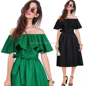 Plus Size Women Dresses Summer 2017 New Fashion Elegant Dress Ladies Casual Midi Dress