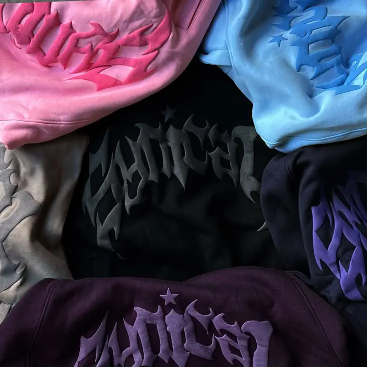 ขายส่งที่กำหนดเองขนาดใหญ่วินเทจพัฟพิมพ์กราฟิกเสื้อสวมหัวขนแกะHoodiesฝรั่งเศสเทอร์รี่Streetwearเฮฟวี่เวทเสื้อกันหนาวหมวกสำหรับผู้ชาย