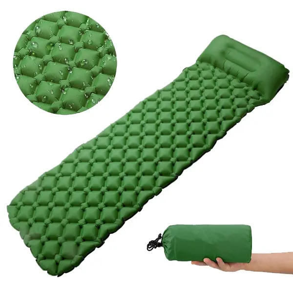 China Outdoor Sports Supplies Inflatable air Mattress Camping Pad with Built in Pump Camping Mat