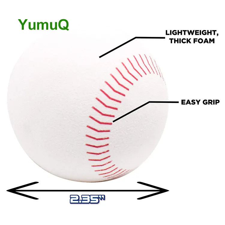YumuQ 7.4" 0.58oz Realistic Seam PU Foam Practice Baseballs Safe Softball & TBalls for Kids Youth Teenagers Training