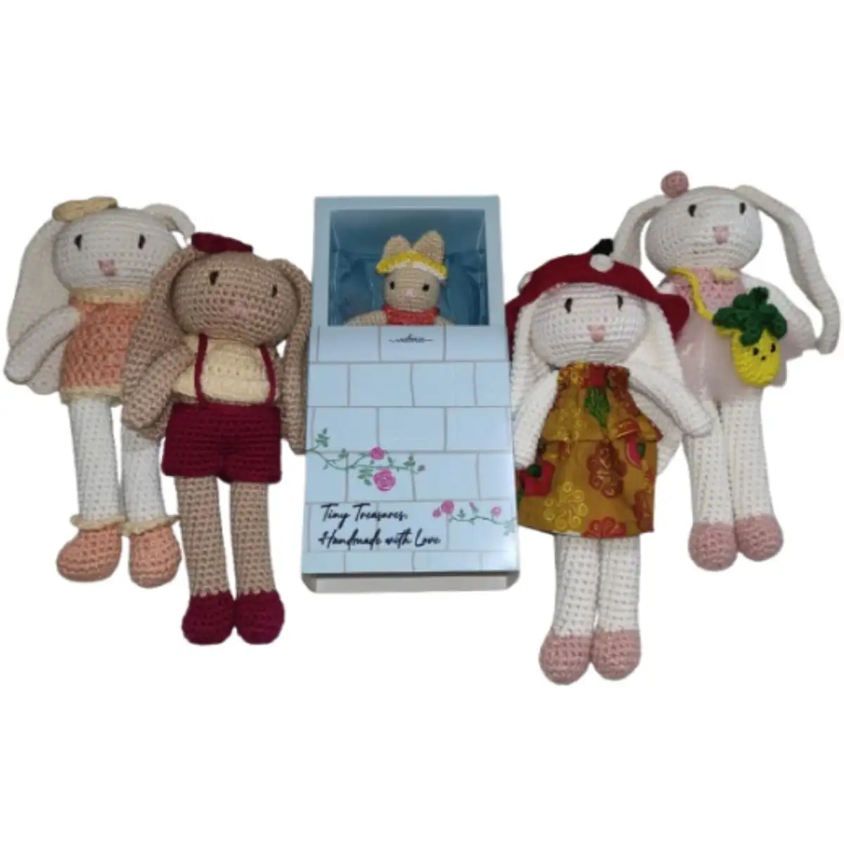 Best Crochet Bunny Doll With Cotton Yarn Handmade Toy For Girls Kids Gift Plush Soft Rabbit For Room Decor Or Collection