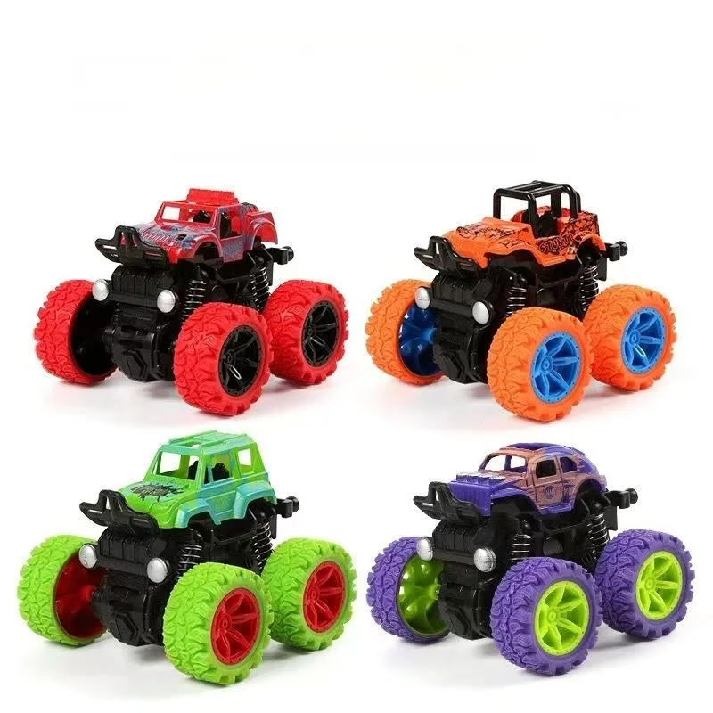 Gift Toys Friction Power Car Toys 4-Pack Road Wheel Stunt Car Monster Truck