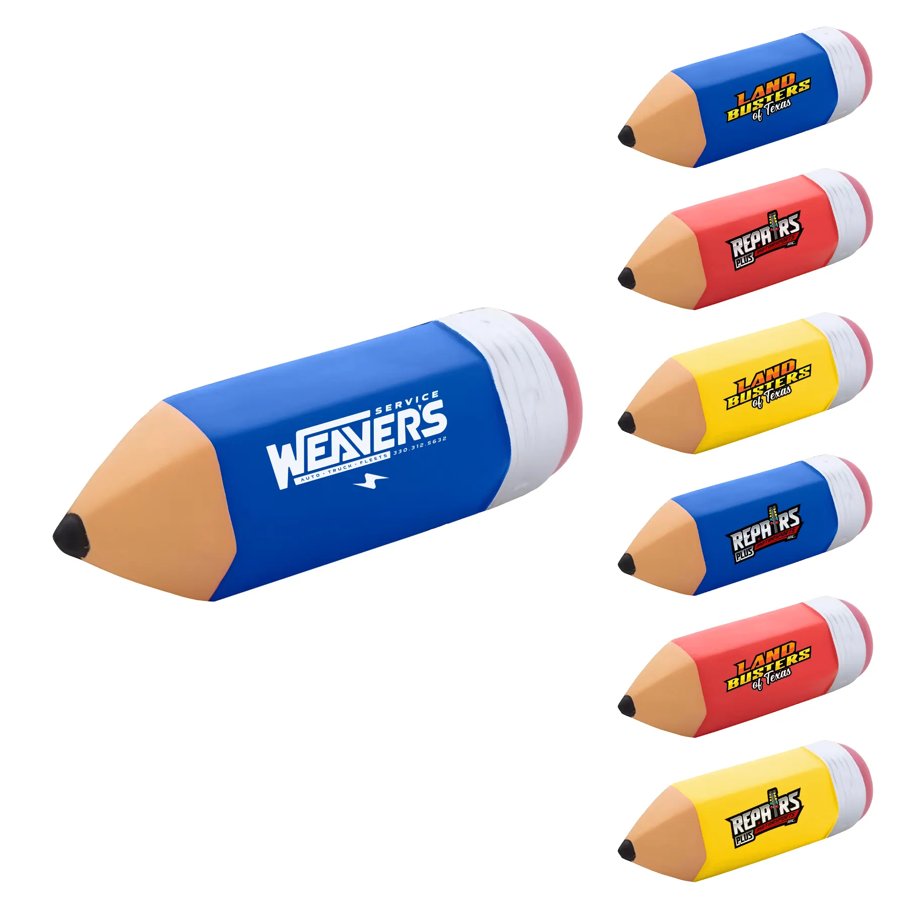 PU Foam Pencil Shape Ball Toy, Stress-relieving Toys for Students, Logo Print Squeeze Ball Customized