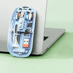 Trending New Computer Accessories for Business Mini Transparent Rechargeable Mouse Portable 2.4G Optical Wireless Gaming Mouse