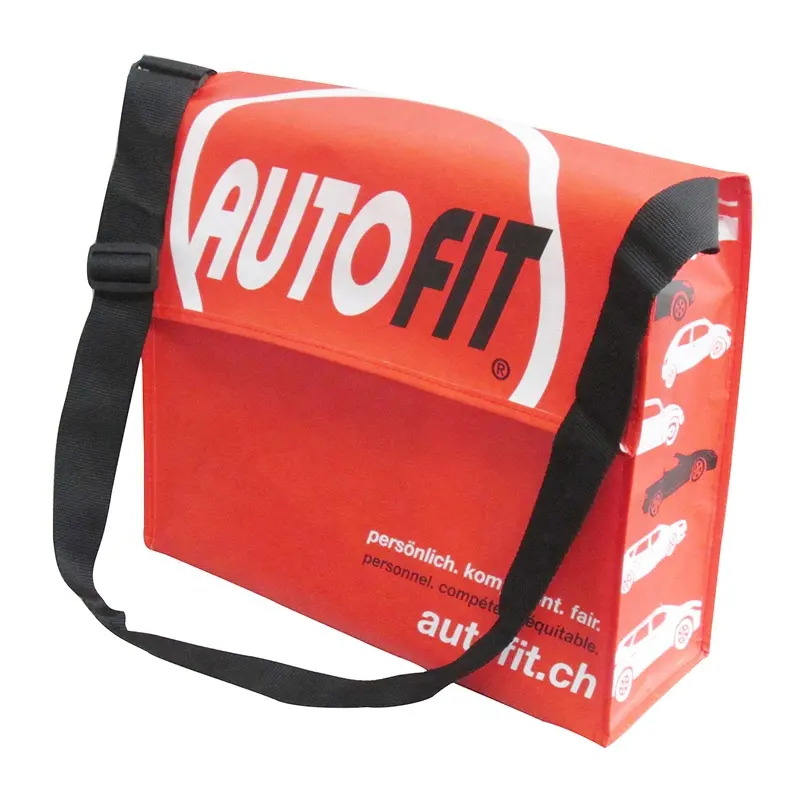 การออกแบบ OEM ขายส่ง RPET กระเป๋าสะพายไม่ทอรูปแบบตัวอักษรการใช้งานทุกวัน