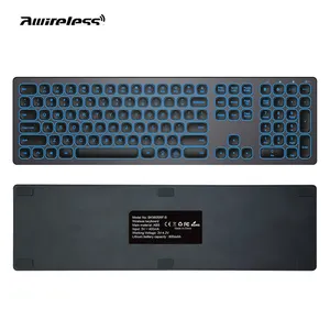 Awireless Computer Accessories Portable Slim Key Board 7 Colors Backlit for Home Office Pc Computer Bt Wireless Keyboard