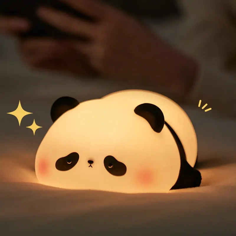 คุณภาพสูง Kawaii Panda โคมไฟกลางคืน LED ชาร์จซิลิโคน Nightlight ออกแบบการ์ตูนสัตว์น่ารัก Night Light สำหรับเด็ก