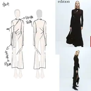 Clothing Manufacturer Custom Make Own Brand Low MOQ Apparel Design Service High Quality Garment Women Lady Clothes Long Dress