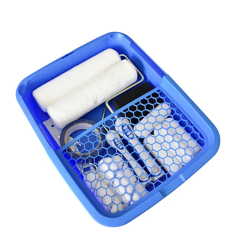 Home Painting Supplies Paint Roller Kit DIY House Decoration Roller Set with Paint Brush Grid for Walls Doors Ceiling