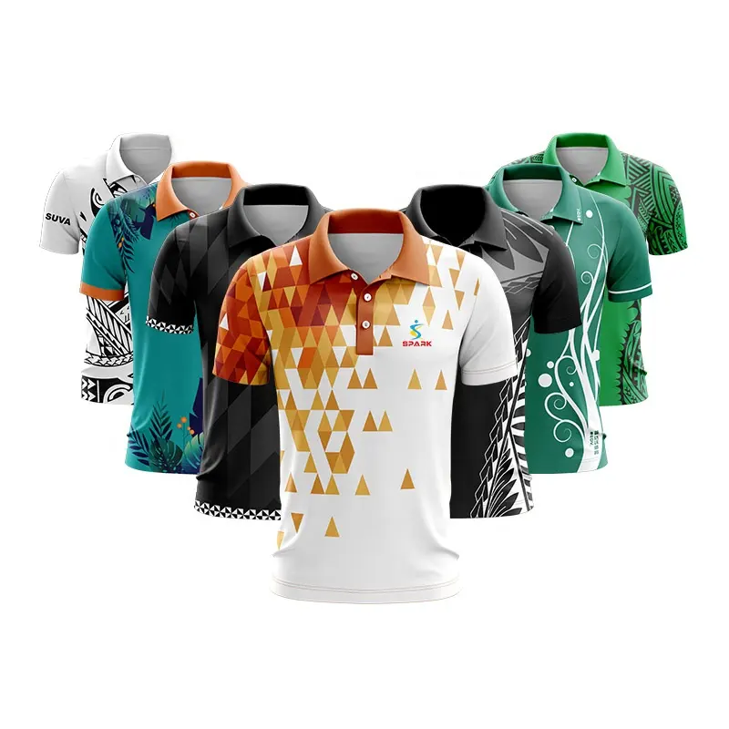 Unisex 100% Polyester Full Sublimation Polo Sports Shirts Custom Printed Polo Shirts Sports Polo T Shirts