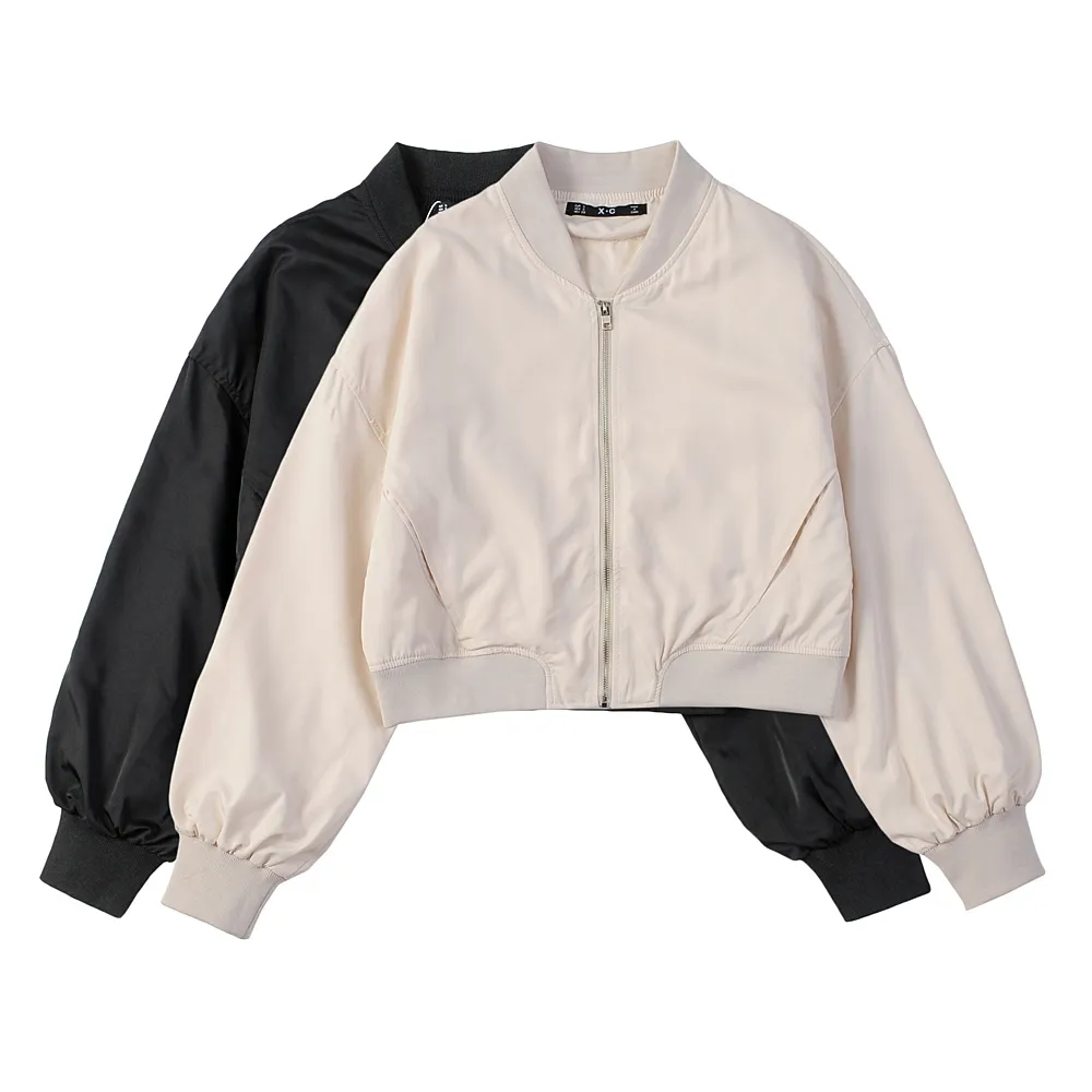 OEM ฤดูใบไม้ผลิและฤดูใบไม้ร่วงทอโพลีเอสเตอร์ลำลองผู้หญิงเสื้อแขนยาวกันน้ำ Lady Coat สำหรับกลางแจ้งผู้หญิงแจ็คเก็ตเบสบอล