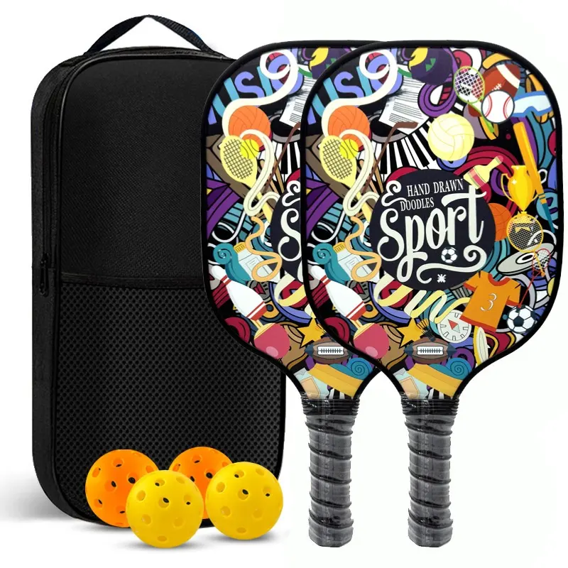 Factory Direct Outdoor Sporting Goods Racket Board Pickleball Full Set Professional Grade Rectangular Paddle Carry Bag Hand