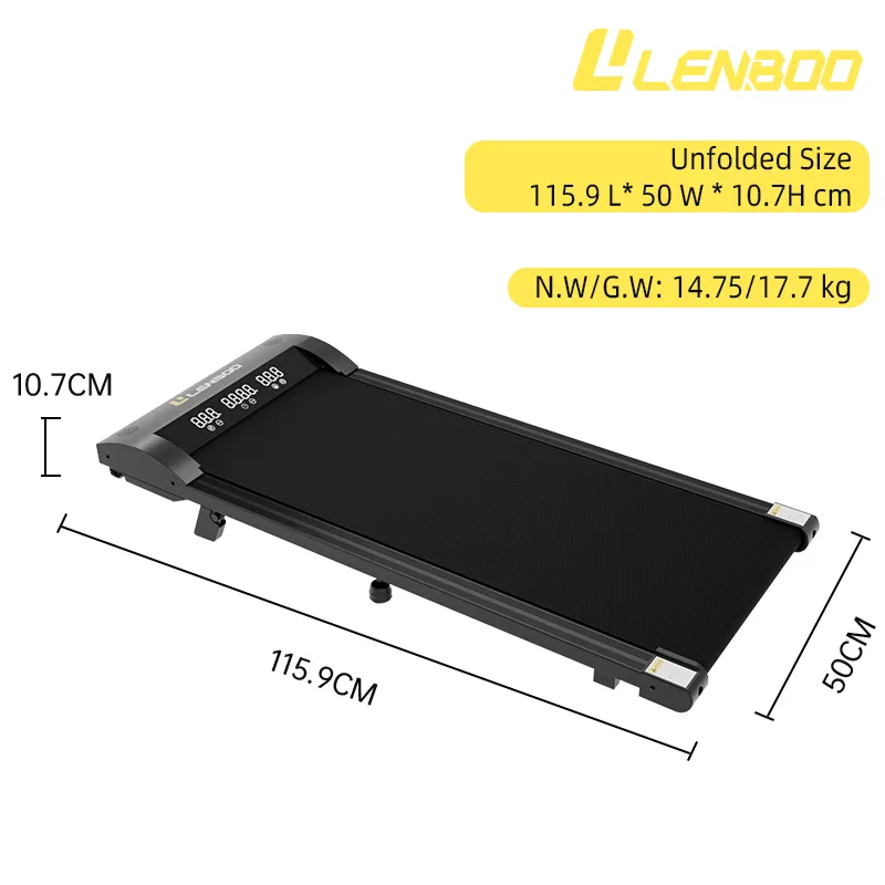 CE Certified Electric Walking Pad Treadmill Portable Home Fitness Equipment with Manual Incline 100kg Max Loading