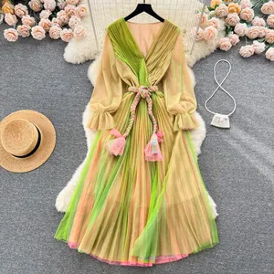 Casual Dress Women Clothes Women's Dress Fashion 2024 Ruffle Long Dress