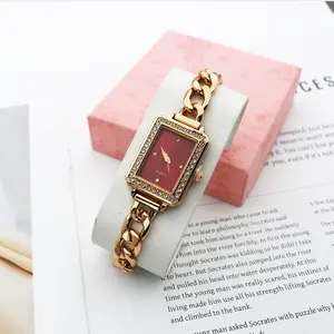 Light Luxury Fashion Colorful Women's Watch Rectangular Small Dial Exquisite Bracelet Quartz Watch Student Hand Jewelry Watch