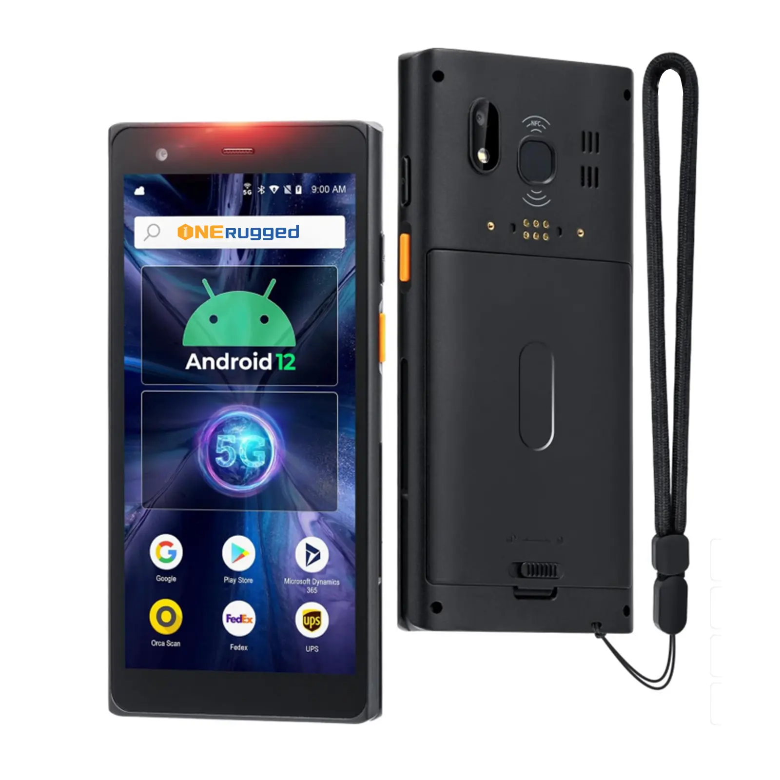 ONERugged 5G โทรศัพท์มือถือสมาร์ทโฟนที่ทนทานเทอร์มินัลพกพา PDA | Android 12, GMS, NFC, บาร์โค้ด Zebra 2D, กันน้ำ IP65