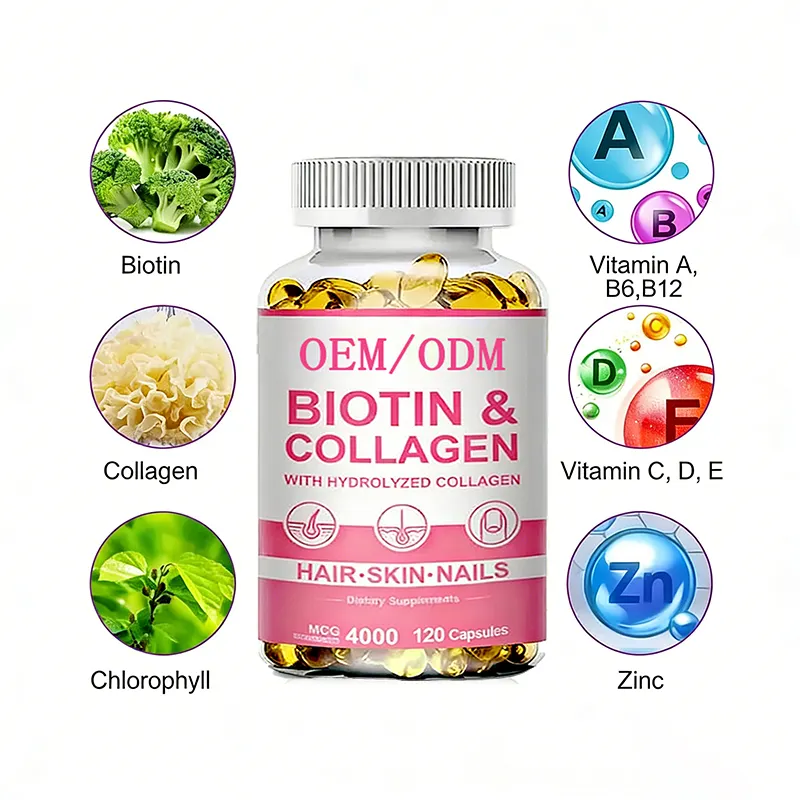 Hair Skin Nails Anti Aging Firming Hydrating Eye Care Joint Support Bone Health Biotin Collagen Vitamin Supplement Women 120