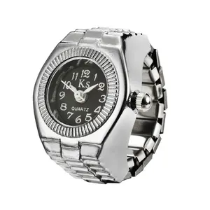 2024 Fashion Jewelry Quartz Watch Ring Men Stainless Steel Elastic Finger Rings Watches for Women